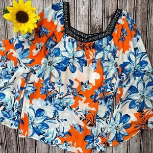 Cato tropical floral print blouse size 14/16W